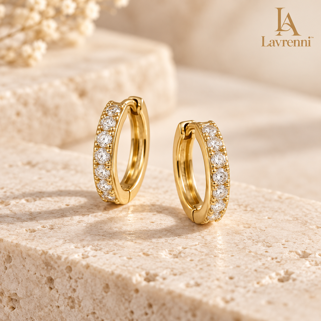 Lavrenni™ Pavé Huggie Hoop Earrings
