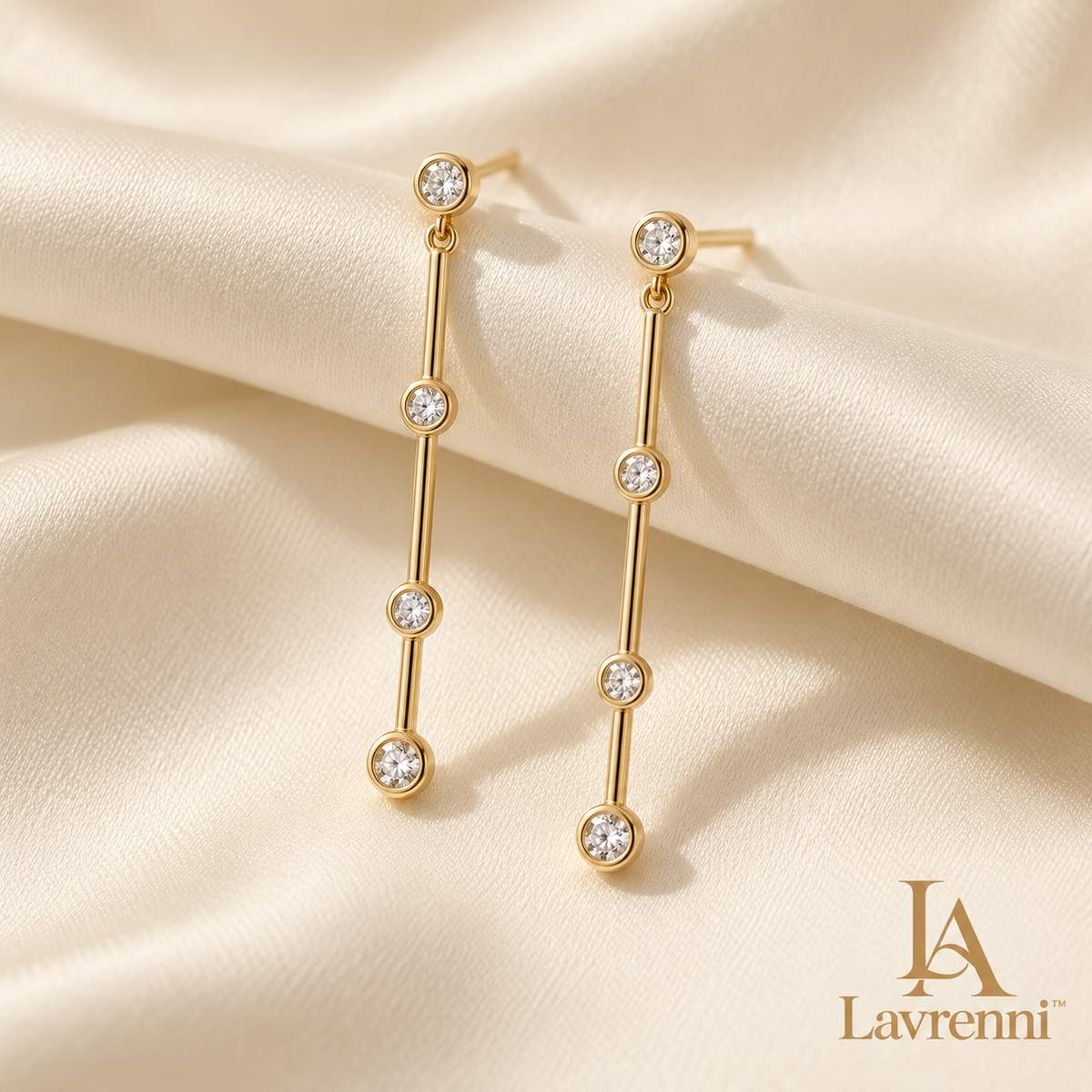 Lavrenni™ Linear Stone Drop Earrings