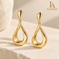Lavrenni™ Sculpted Gold-Tone Drop Earrings