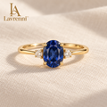 Lavrenni™ Blue Oval Three-Stone Ring