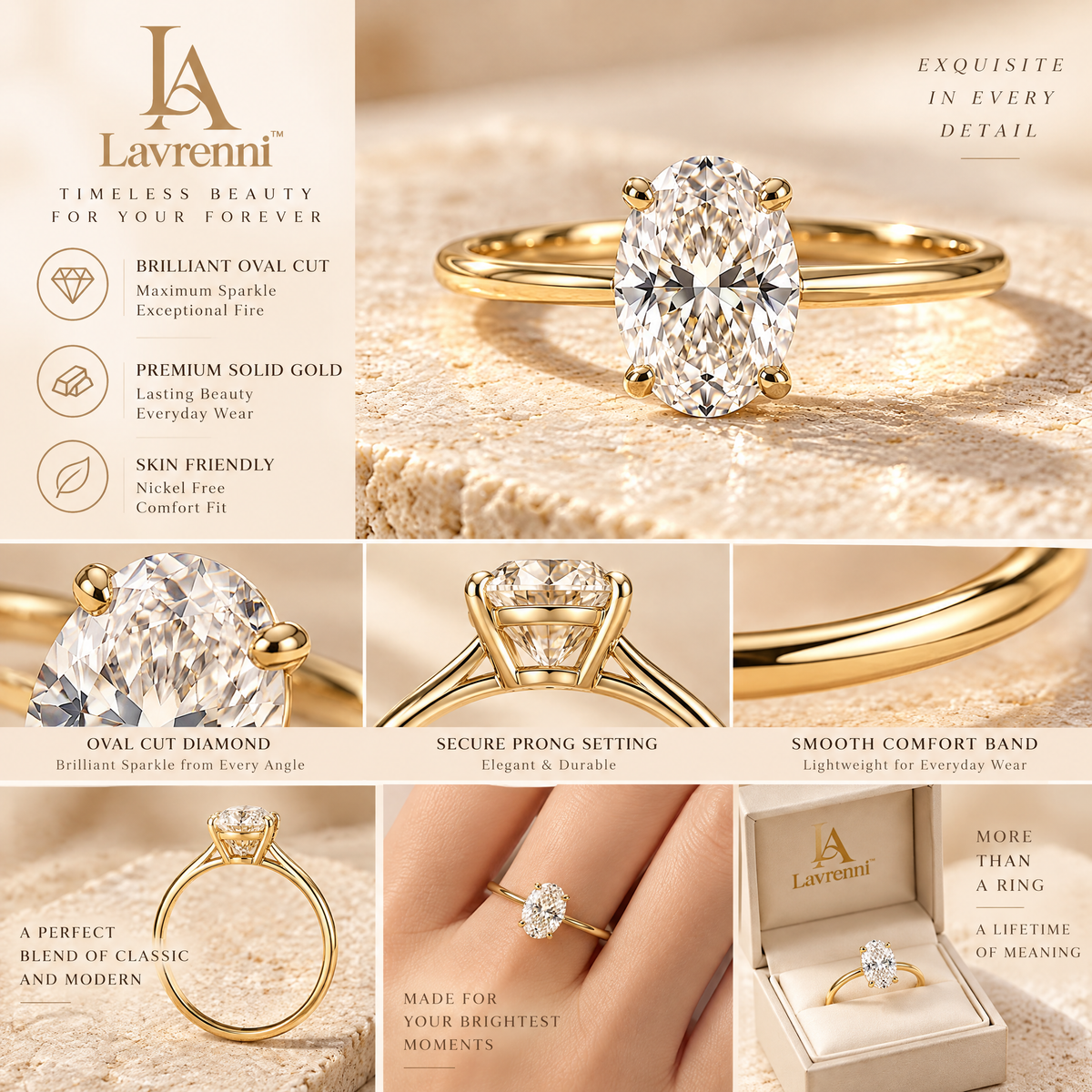 Lavrenni™ Oval Solitaire Ring
