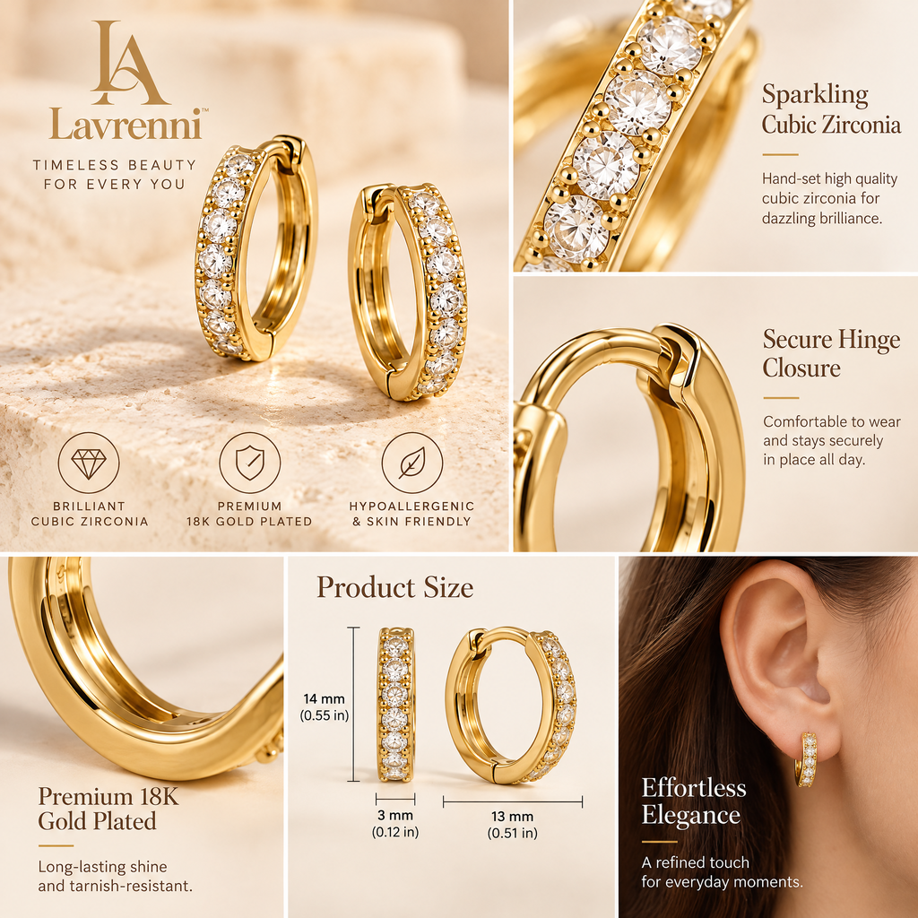 Lavrenni™ Pavé Huggie Hoop Earrings