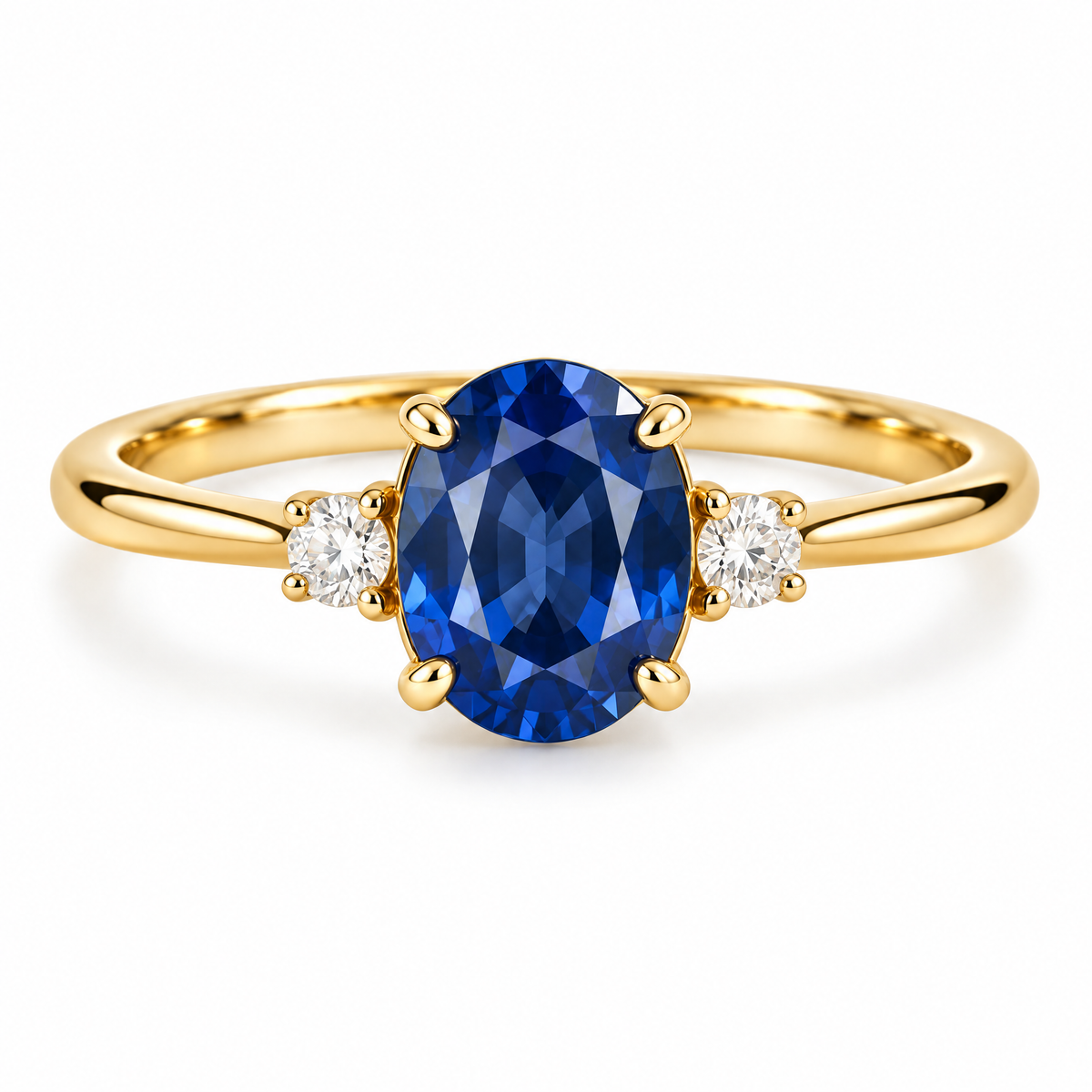 Lavrenni™ Blue Oval Three-Stone Ring