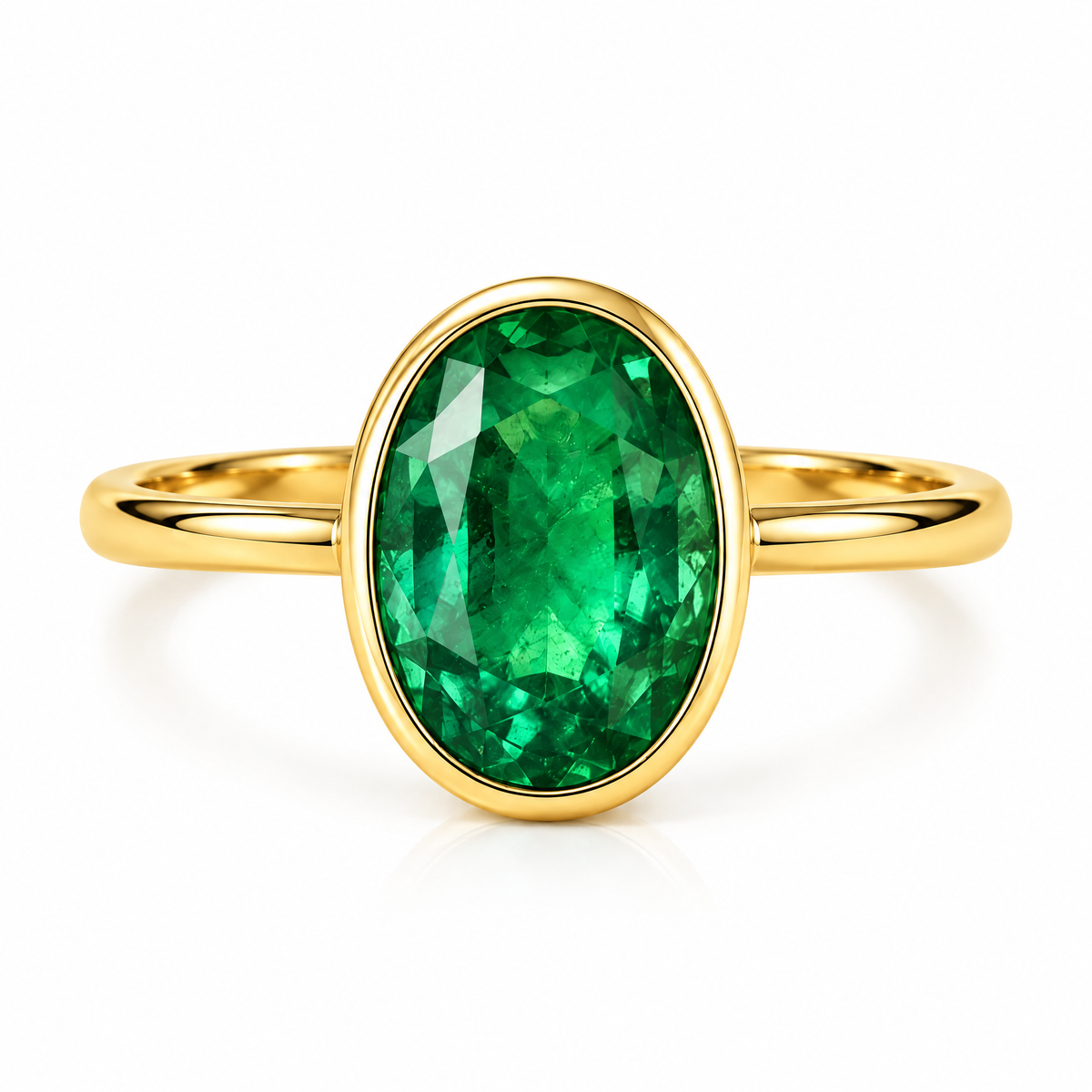 Lavrenni™ Oval Green Bezel Ring