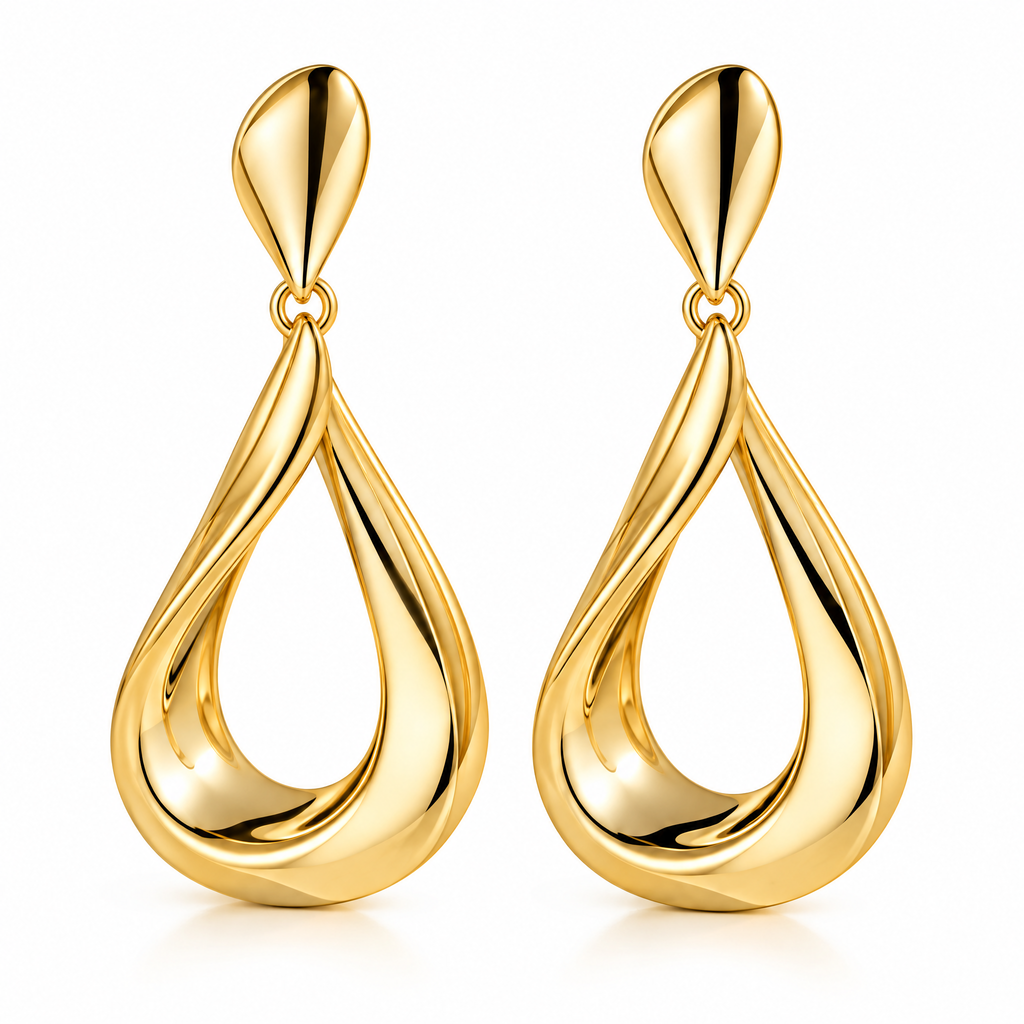 Lavrenni™ Sculpted Gold-Tone Drop Earrings
