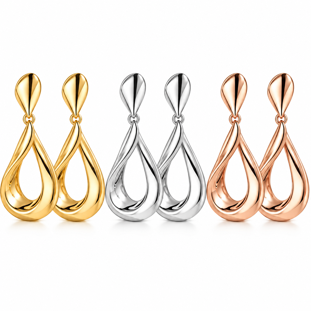 Lavrenni™ Sculpted Gold-Tone Drop Earrings