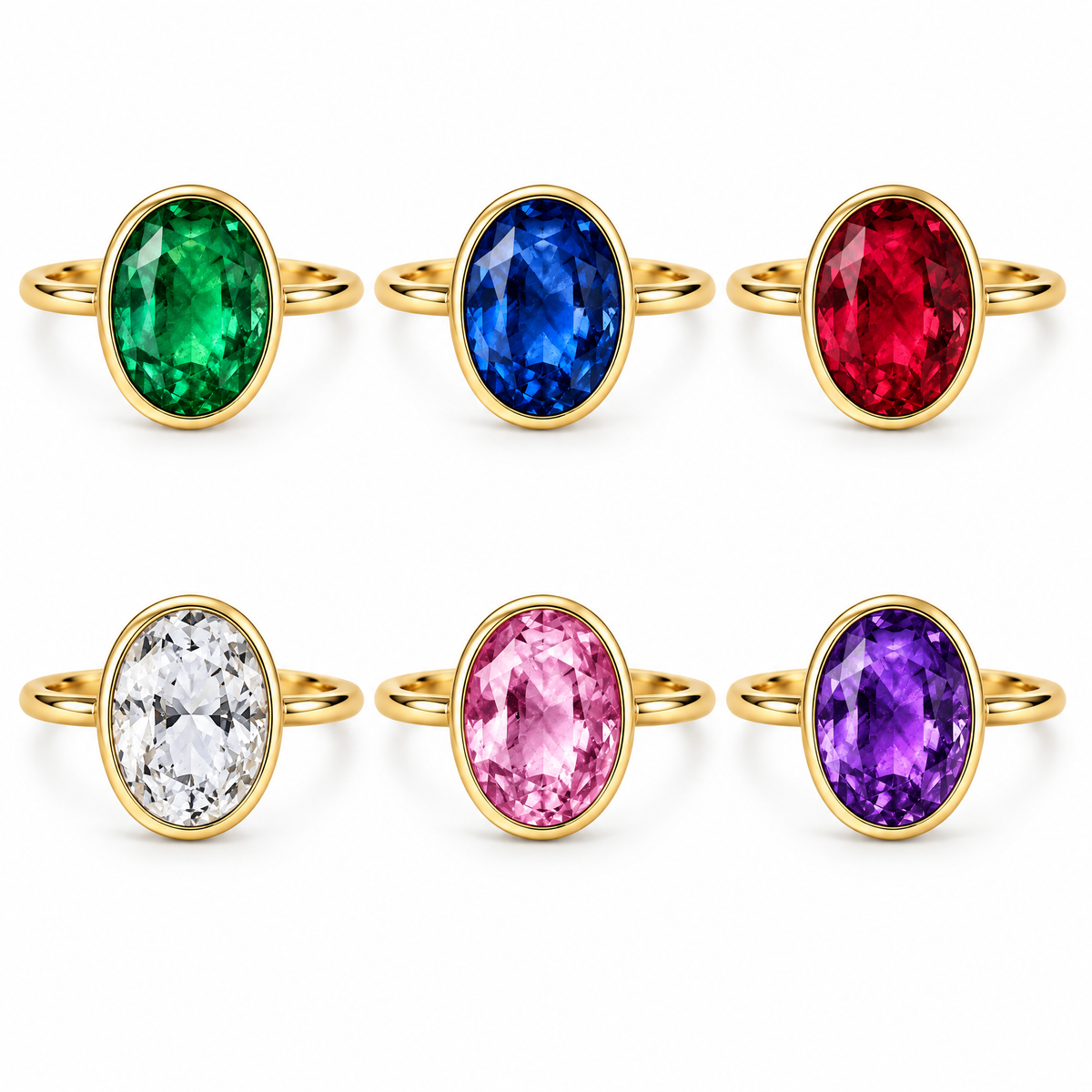 Lavrenni™ Oval Green Bezel Ring